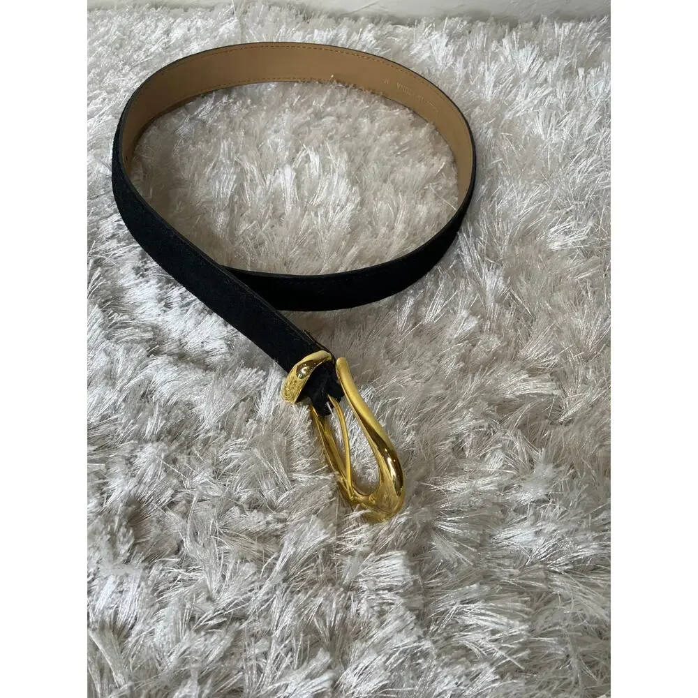Vintage black suede